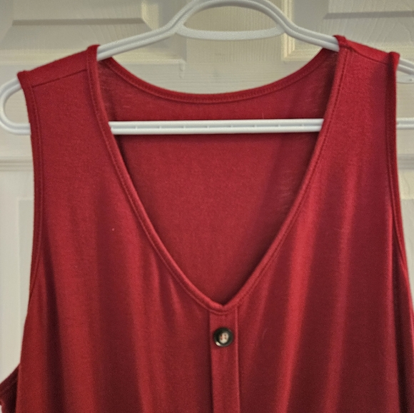 Comfy Dark Red Summer Lounge Dress - Picture 2 of 2